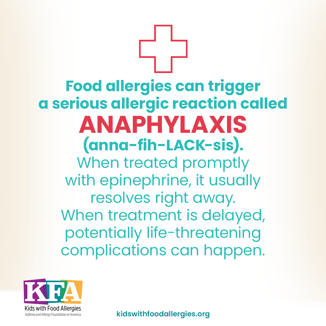 Food allergies can trigger a serious allergic reaction called anaphylaxis. When treated promptly with epinephrine, it usually resolves right away. When treatment is delayed, potentially life-threatening complications can happen.