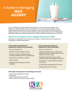 A Guide to Managing Milk Allergy