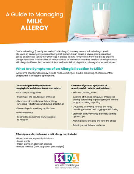 Your Guide to Managing Milk Allergy